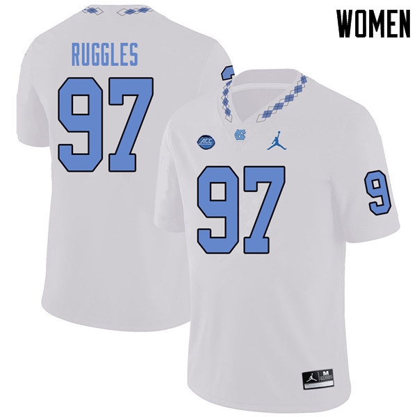 Jordan Brand Women #97 Noah Ruggles North Carolina Tar Heels College Football Jerseys Sale-White